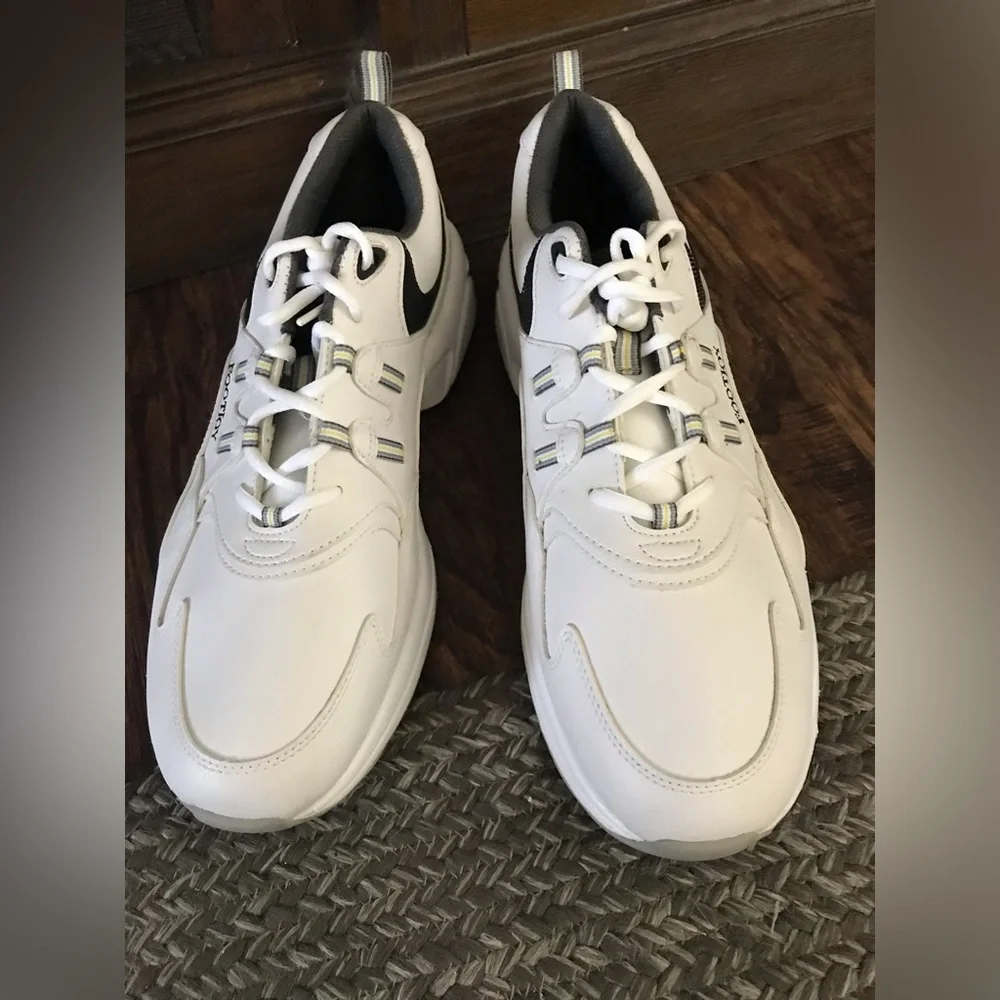 NWOT FootJoy Men's White Casual Sneakers with Subtle Black Accents 13